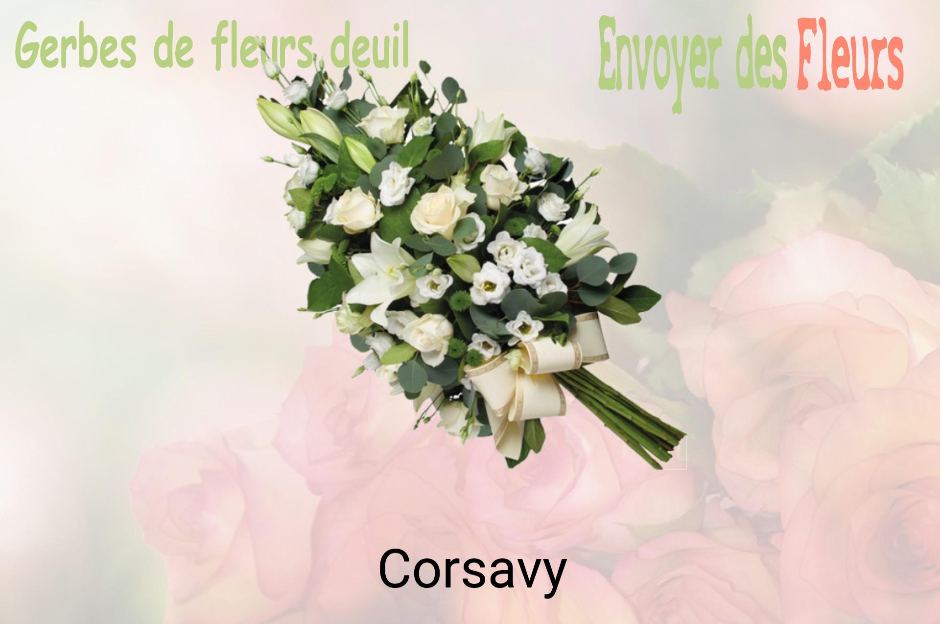 Gerbe de fleurs de deuil livrée à Corsavy